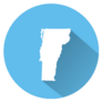 Map State Of Vermont Blue Circle Sticker