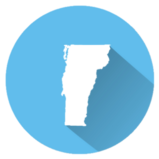 Map State Of Vermont Blue Circle Sticker