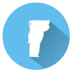 Map State Of Vermont Blue Circle Sticker