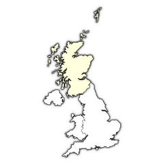 Map - United Kingdom, Scotland Sticker