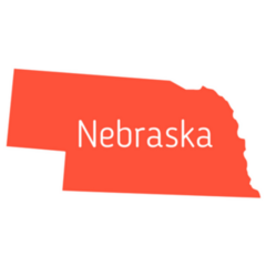 Map - United States Of America Nebraska Sticker