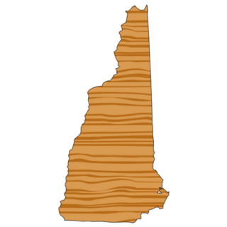 Map With Wood Texture Inside  New Hampshire Sticker