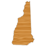 Map With Wood Texture Inside  New Hampshire Sticker