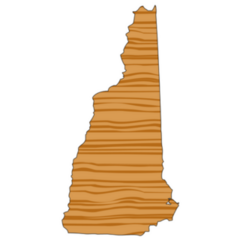 Map With Wood Texture Inside  New Hampshire Sticker