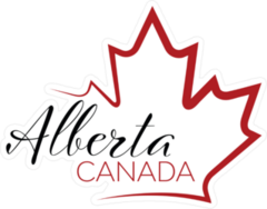 Maple Leaf Outline With Alberta, Canada Sticker