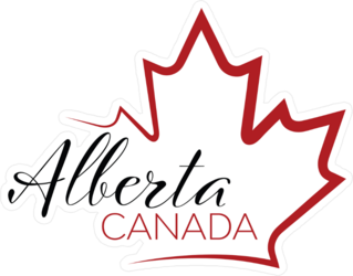 Maple Leaf Outline With Alberta, Canada Sticker