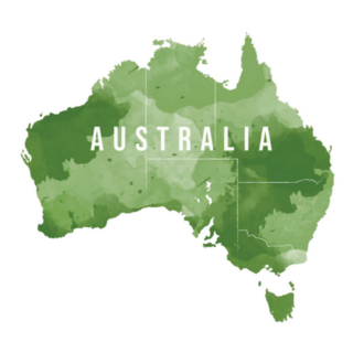 Maps Of Australia Green Watercolour Sticker