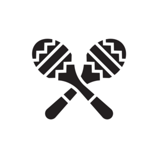 Maracas Solid Icon Puerto Rico Symbol Sticker
