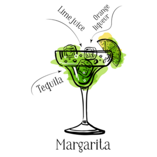 Margarita Cocktail Recipe With Ingredients Sticker