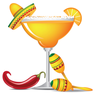 Margarita With Sombrero, Jalapeno And Maracas Sticker