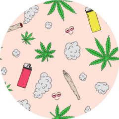 Marijuana Clouds, Joint and Lighter Cute Cartoon Pattern Sticker