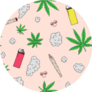 Marijuana Clouds, Joint and Lighter Cute Cartoon Pattern Sticker