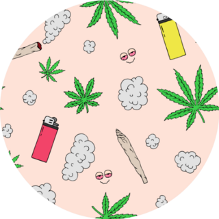 Marijuana Clouds, Joint and Lighter Cute Cartoon Pattern Sticker
