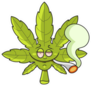 Marijuana Green Leaf Smoking A Joint Sticker