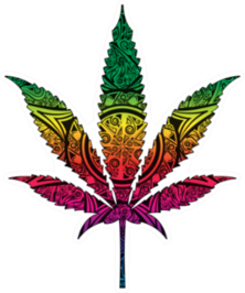 Marijuana In Abstract Ornate Illustration Sticker