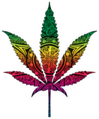 Marijuana In Abstract Ornate Illustration Sticker