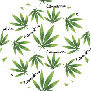 Marijuana Leaf and Cannabis Lettering Pattern Sticker