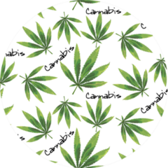 Marijuana Leaf and Cannabis Lettering Pattern Sticker