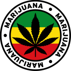 Marijuana Leaf and Flag Circle Sticker