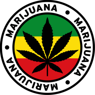 Marijuana Leaf and Flag Circle Sticker