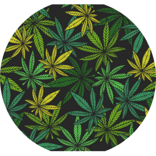 Marijuana Leaf Pattern Circle Sticker