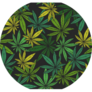 Marijuana Leaf Pattern Circle Sticker