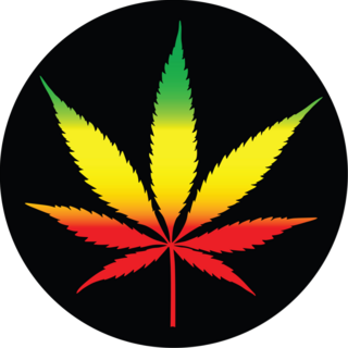 Marijuana Leaf With Rastafarian Colors Sticker