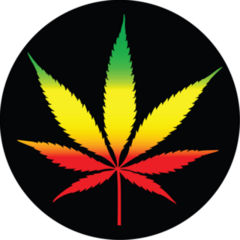 Marijuana Leaf With Rastafarian Colors Sticker