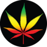 Marijuana Leaf With Rastafarian Colors Sticker