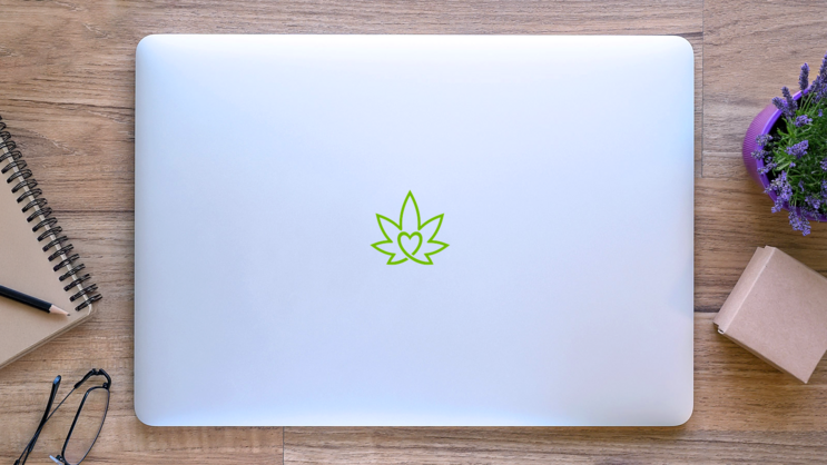 Marijuana Lovers Sticker on a Laptop (New) example