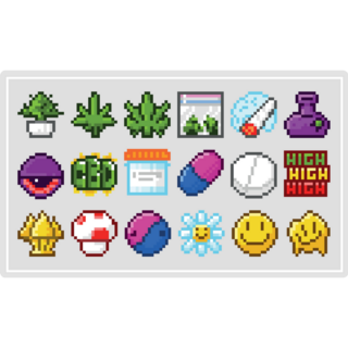 Marijuana Pixel Sticker Sheet