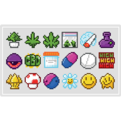 Marijuana Pixel Sticker Sheet