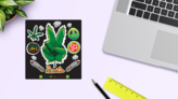 Marijuana Reggae Sticker Sheet on a Desk (New) example