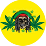Marijuana Skull And Dreadlocks Sticker