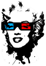 Marilyn Monroe Wearing 3d Movie Glasses Sticker