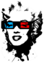 Marilyn Monroe Wearing 3d Movie Glasses Sticker