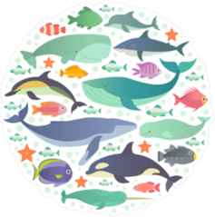 Marine Creatures Ocean Sticker