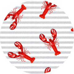 Marine Pattern Lobster On Abstract Stripes Sticker