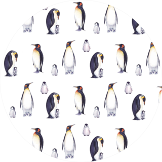 Marine Seamless Pattern With Illustrations Of Penguins Sticker