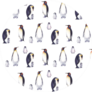 Marine Seamless Pattern With Illustrations Of Penguins Sticker