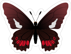 Maroon Butterfly Sticker