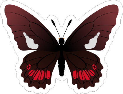 Maroon Butterfly Sticker