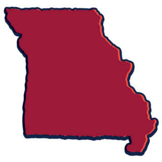 Maroon Missouri State Borders, Map Sticker