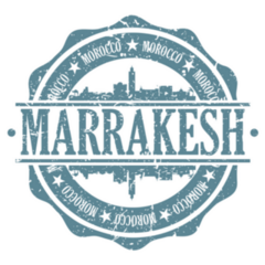 Marrakesh Morocco Stamp Skyline Sticker