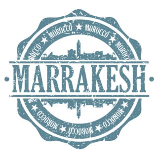Marrakesh Morocco Stamp Skyline Sticker