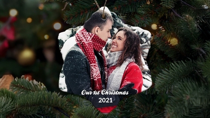 Married Couple First Christmas Snowflake Ceramic Ornament