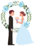 Married Couple With Flower Wreath Sticker