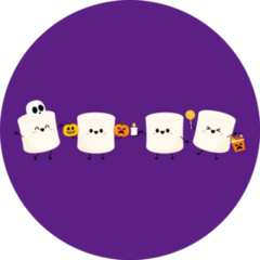 Marshmallow Cartoon Halloween Sticker