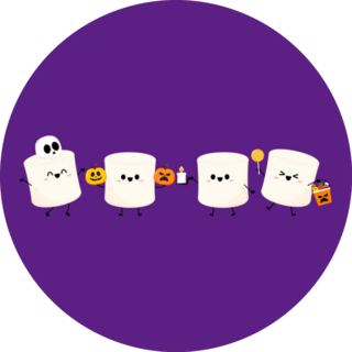 Marshmallow Cartoon Halloween Sticker