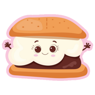 Marshmallow Smore Pink Cartoon Sticker